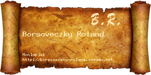 Borsoveczky Roland névjegykártya